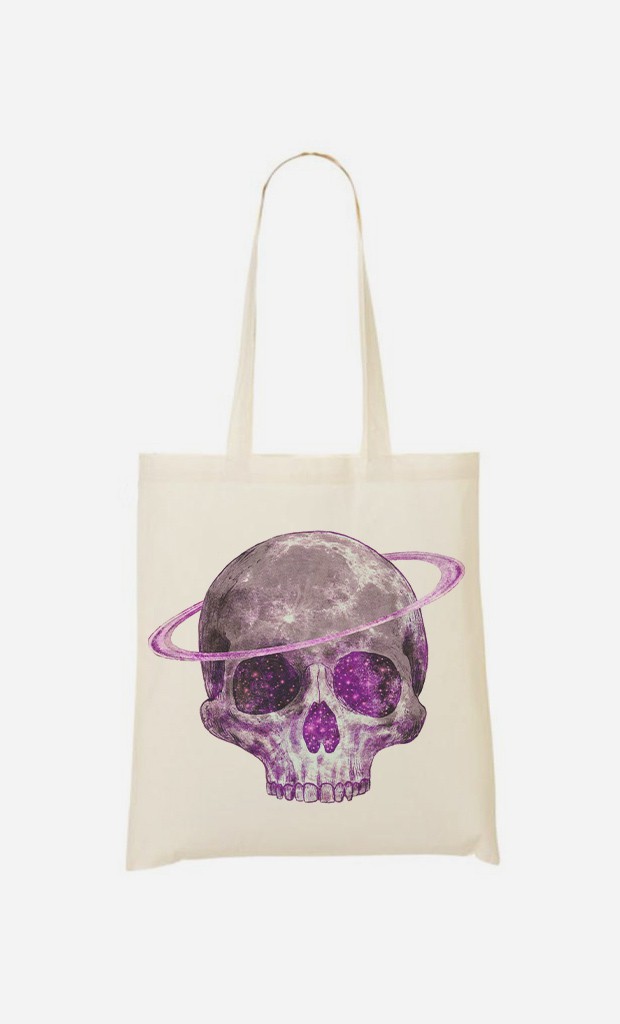 Tote Bag Cosmic Skull Purple