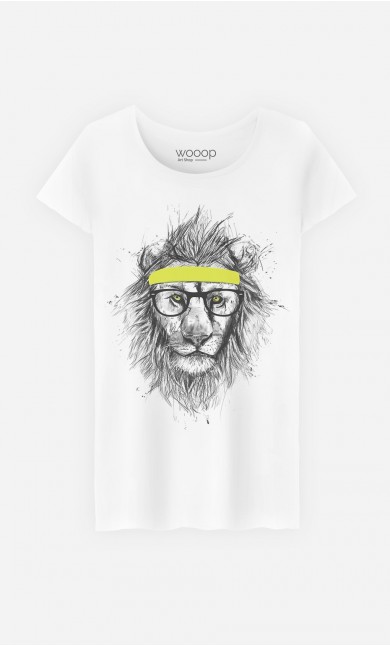 T-Shirt Femme Hipster Lion