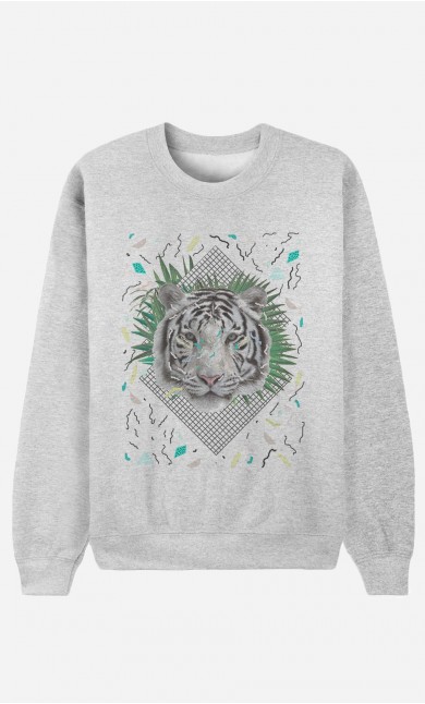 Sweat Homme White Tiger