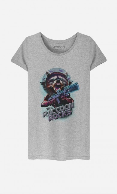 T-Shirt Femme Racoon Rocks