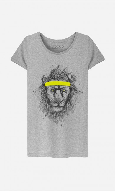 T-Shirt Femme Hipster Lion
