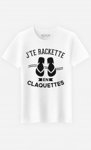 T-Shirt Homme J'te Rackette en Claquettes