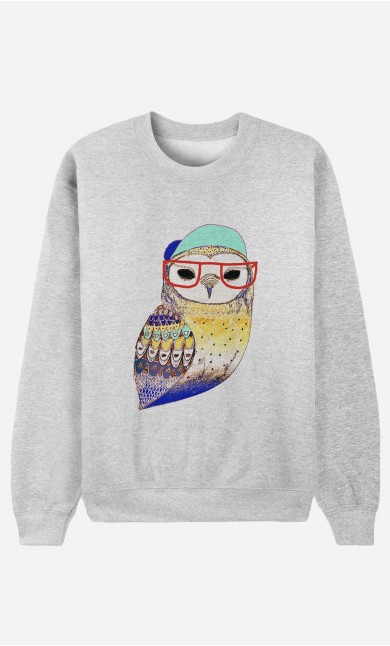Sweat Homme Hipster Owl