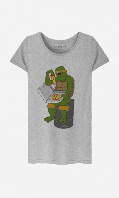 T-Shirt Femme Pizza Turtle