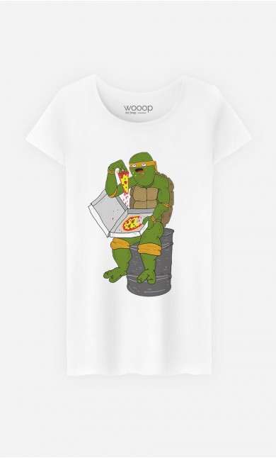 T-Shirt Femme Pizza Turtle