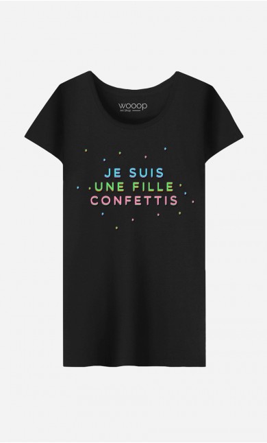 T-Shirt Femme Je Suis une Fille Confettis