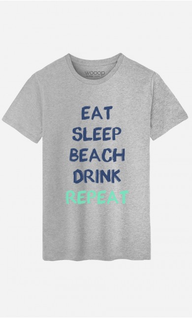 T-Shirt Homme Eat Sleep Beach Drink Repeat