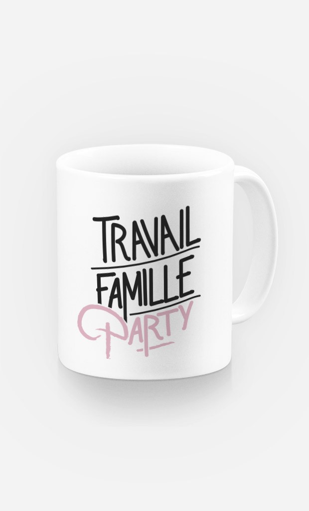 Mug Travail Famille Party tasse en céramique - Wooop