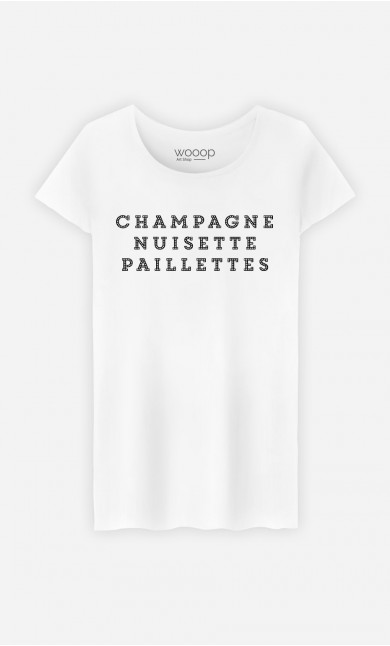 T-Shirt Femme Champagne Nuisette Paillettes