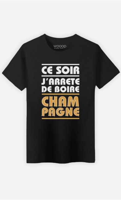 T-Shirt Homme J'arrête de Boire Champagne