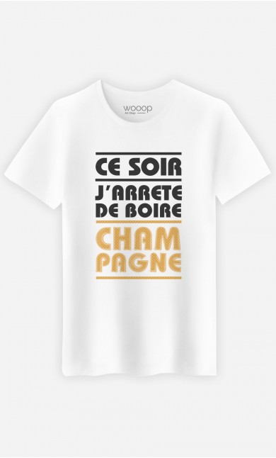 T-Shirt Homme J'arrête de Boire Champagne