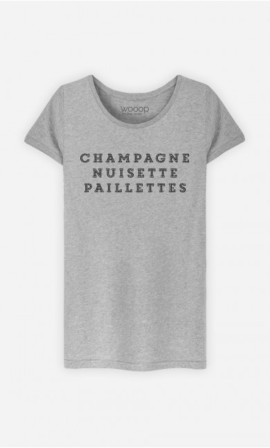 T-Shirt Femme Champagne Nuisette Paillettes