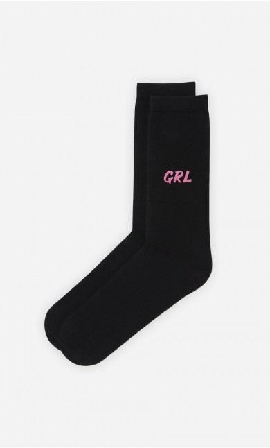 Chaussettes Noires Girl Power - Duo
