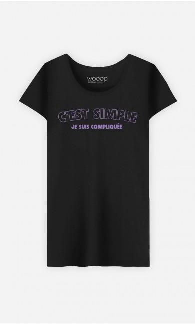 T-Shirt Noir C'est Simple Je Suis Compliquée