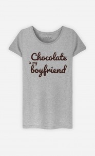 T-Shirt Gris Chocolate Is My Boyfriend