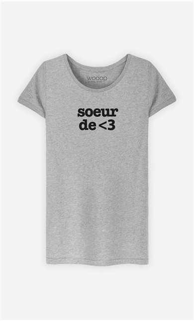 T-Shirt Gris Sœur De Cœur