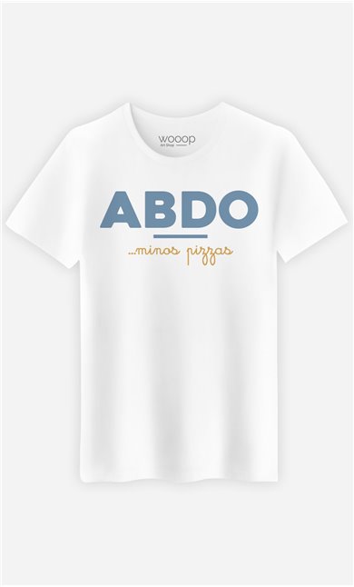 T-Shirt Blanc Homme Abdos Minos Pizza