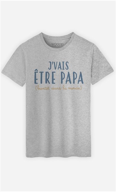 T-Shirt Gris Homme J'vais être papa
