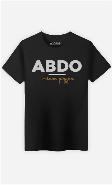 T-Shirt Noir Homme Abdos Minos Pizza