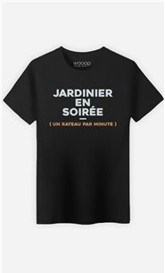 T-Shirt Noir Homme Jardinier en soirée