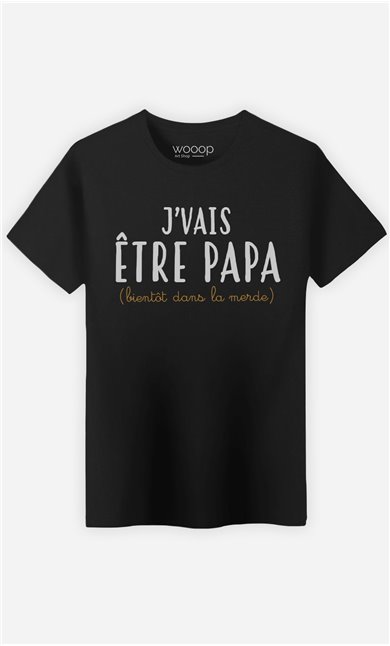 T-Shirt Noir Homme J'vais être papa