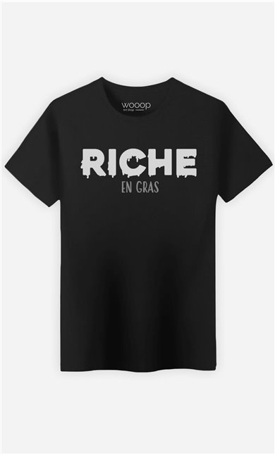 T-Shirt Noir Homme Riche en gras