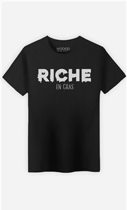 T-Shirt Noir Homme Riche en gras