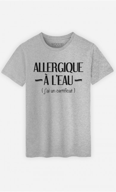 T-Shirt Homme Allergique à l'eau