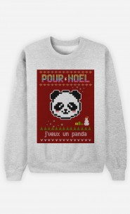 Sweat Femme Pour Noël, j'veux un panda
