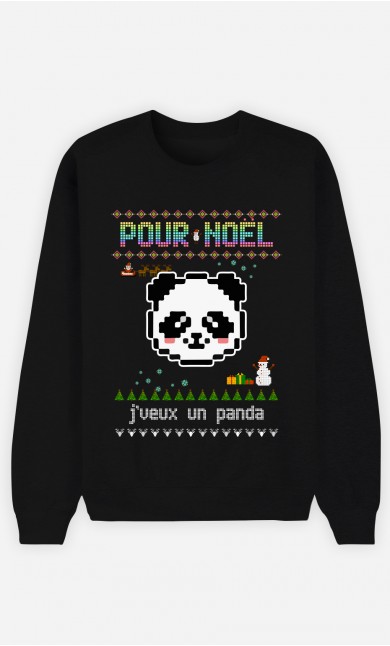 Sweat Femme Pour Noël, j'veux un panda