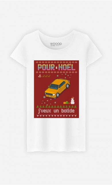 T-Shirt Femme Pour Noël, j'veux un bolide