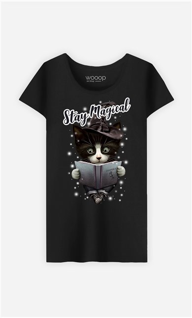 T-Shirt Noir Femme Stay magical