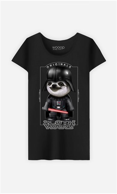 T-Shirt Noir Femme Sloth Wars