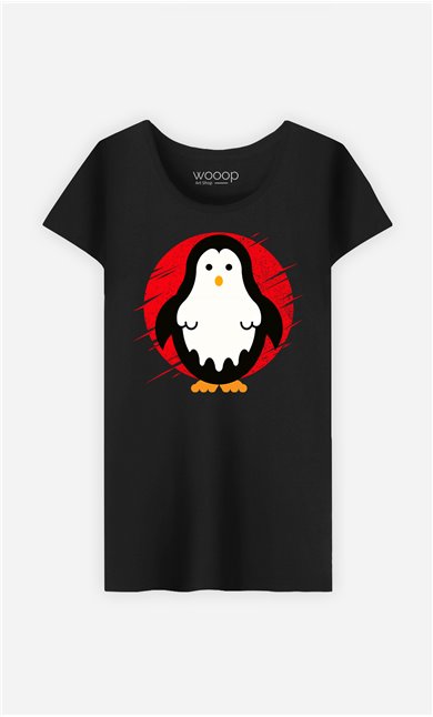 T-Shirt Noir Femme Penguin ghost