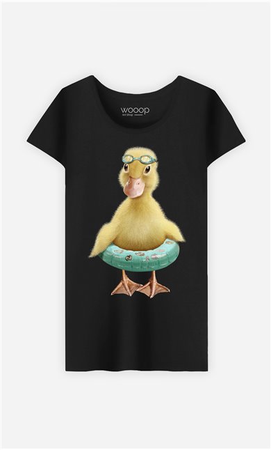 T-Shirt Noir Femme Duck