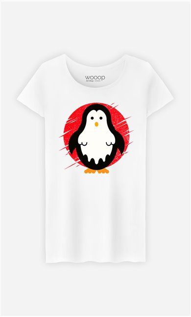 T-Shirt Blanc Femme Penguin ghost