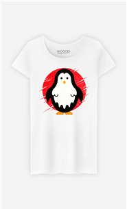 T-Shirt Blanc Femme Penguin ghost