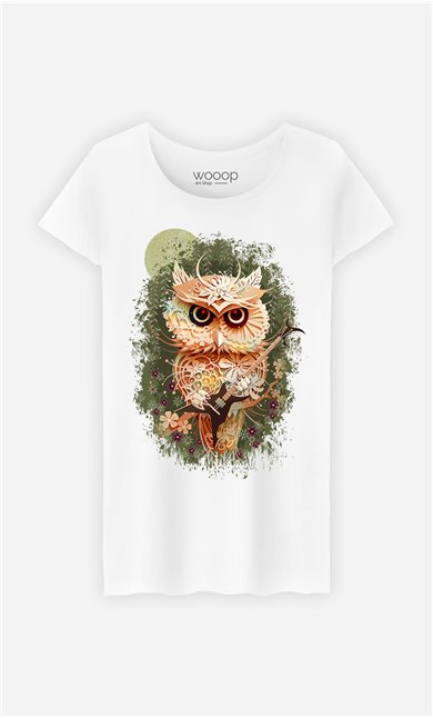 T-Shirt Blanc Femme Owl autumn