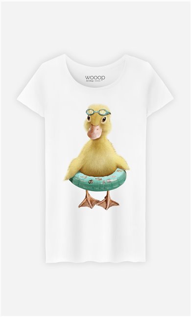 T-Shirt Blanc Femme Duck