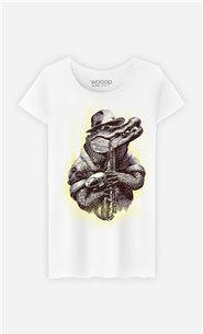 T-Shirt Blanc Femme Croc rocker