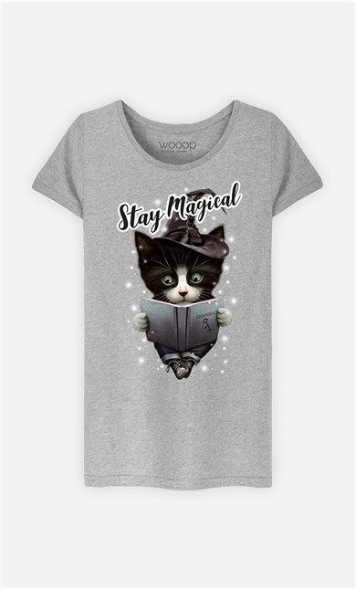 T-Shirt Gris Femme Stay magical