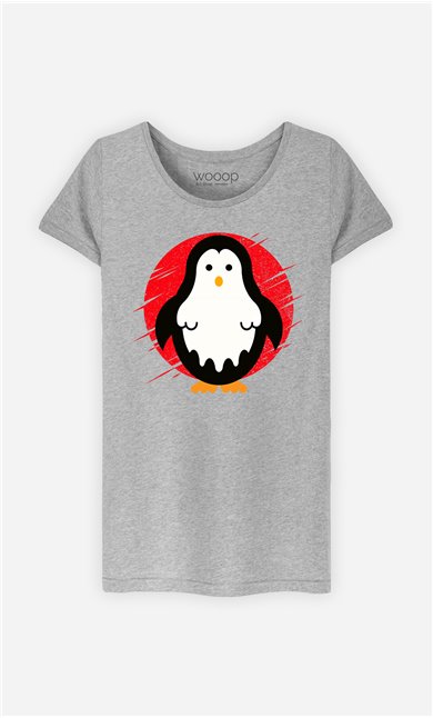 T-Shirt Gris Femme Penguin ghost