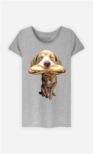 T-Shirt Gris Femme Hotdog