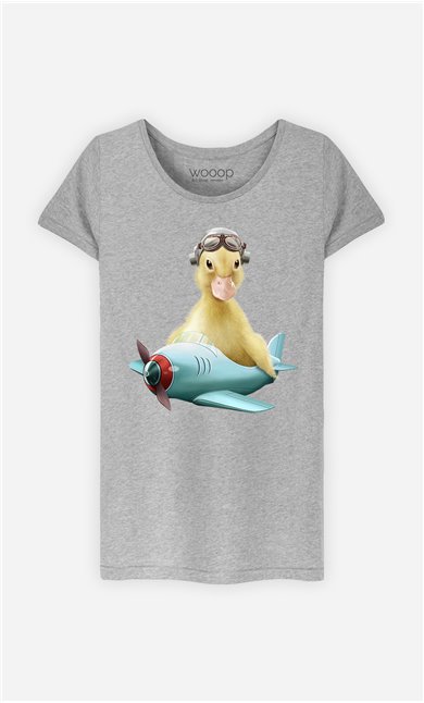 T-Shirt Gris Femme Duck pilot