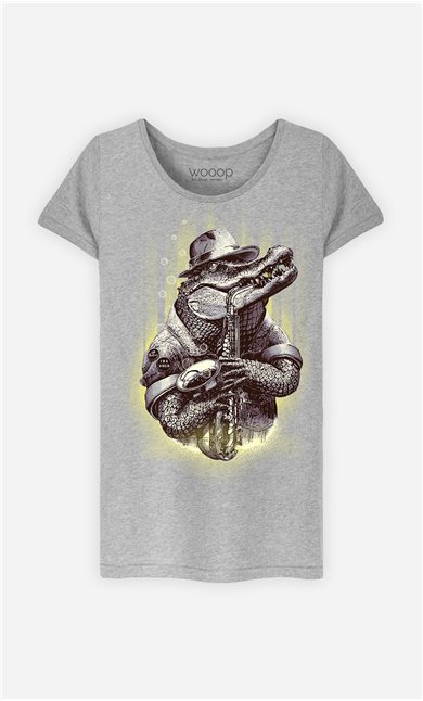 T-Shirt Gris Femme Croc rocker