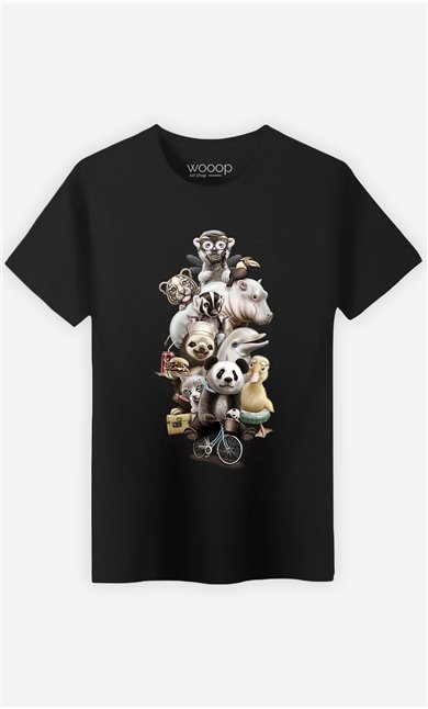 T-Shirt Noir Homme Zoo escape