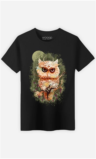 T-Shirt Noir Homme Owl autumn