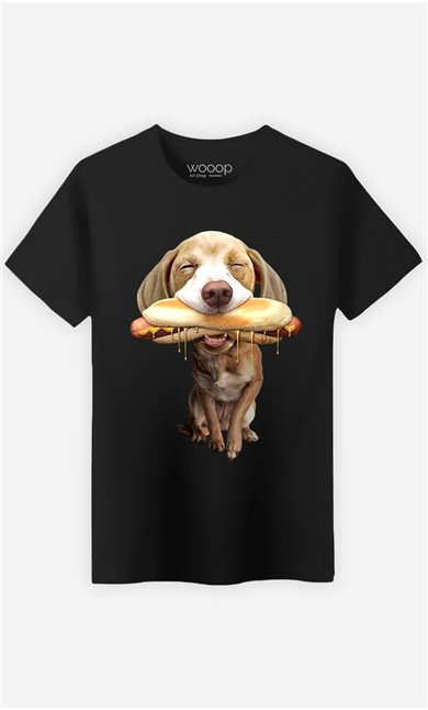 T-Shirt Noir Homme Hotdog