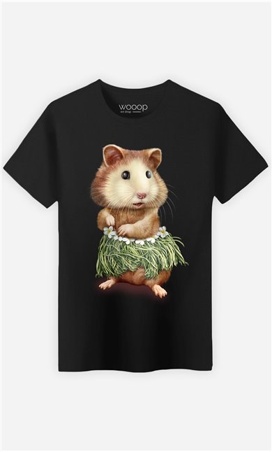 T-Shirt Noir Homme Hamster hula