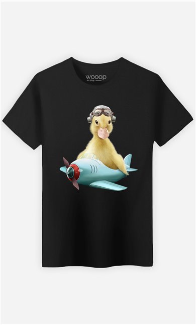 T-Shirt Noir Homme Duck pilot